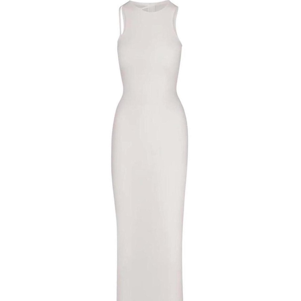 SKIMS SOFT LOUNGE CUT OUT LONG SLIP DRESS | MARBLE